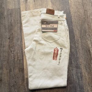 Vintage Lee Women’s Slim Stretch Skinny Jeans in Off-White